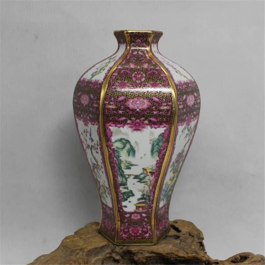 ZSEDP 景德镇古董手工山水花鸟家居办公室装饰中国古典陶瓷花瓶