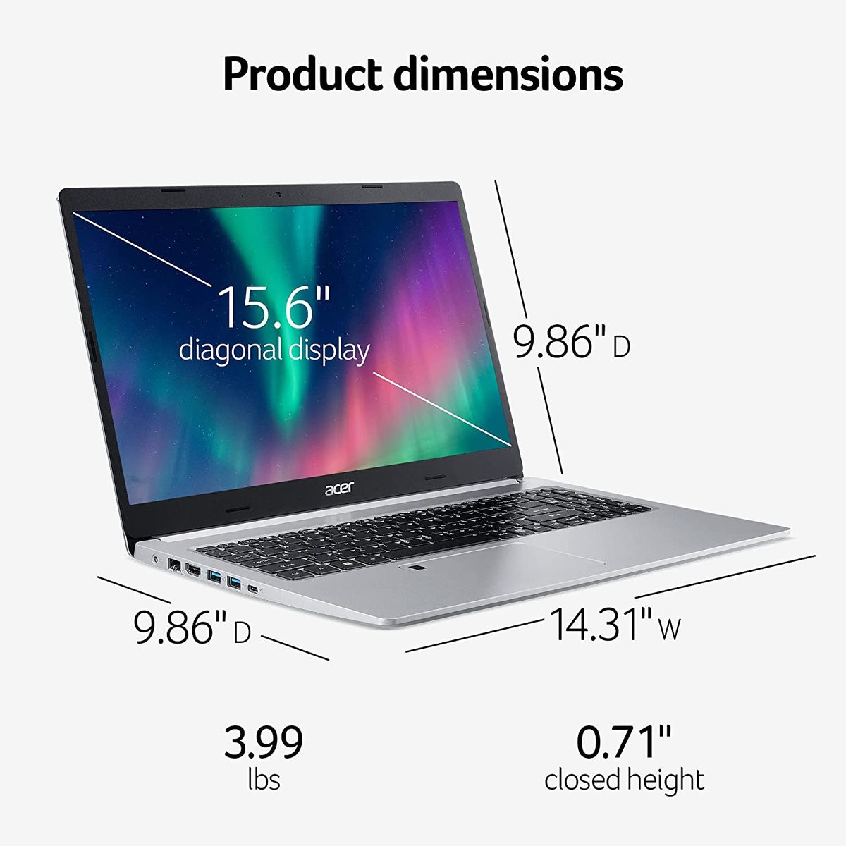 宏碁 Aspire 5 A515-46-R3UB | 15.6 英寸全高清 IPS 显示屏 | AMD Ryzen 3 3350U 四核移动处理器 | 4GB DDR4 | 128GB NVMe SSD | WiFi 6 | 背光 KB | FPR | Amazon Alexa | Windows 11 Home S 模式