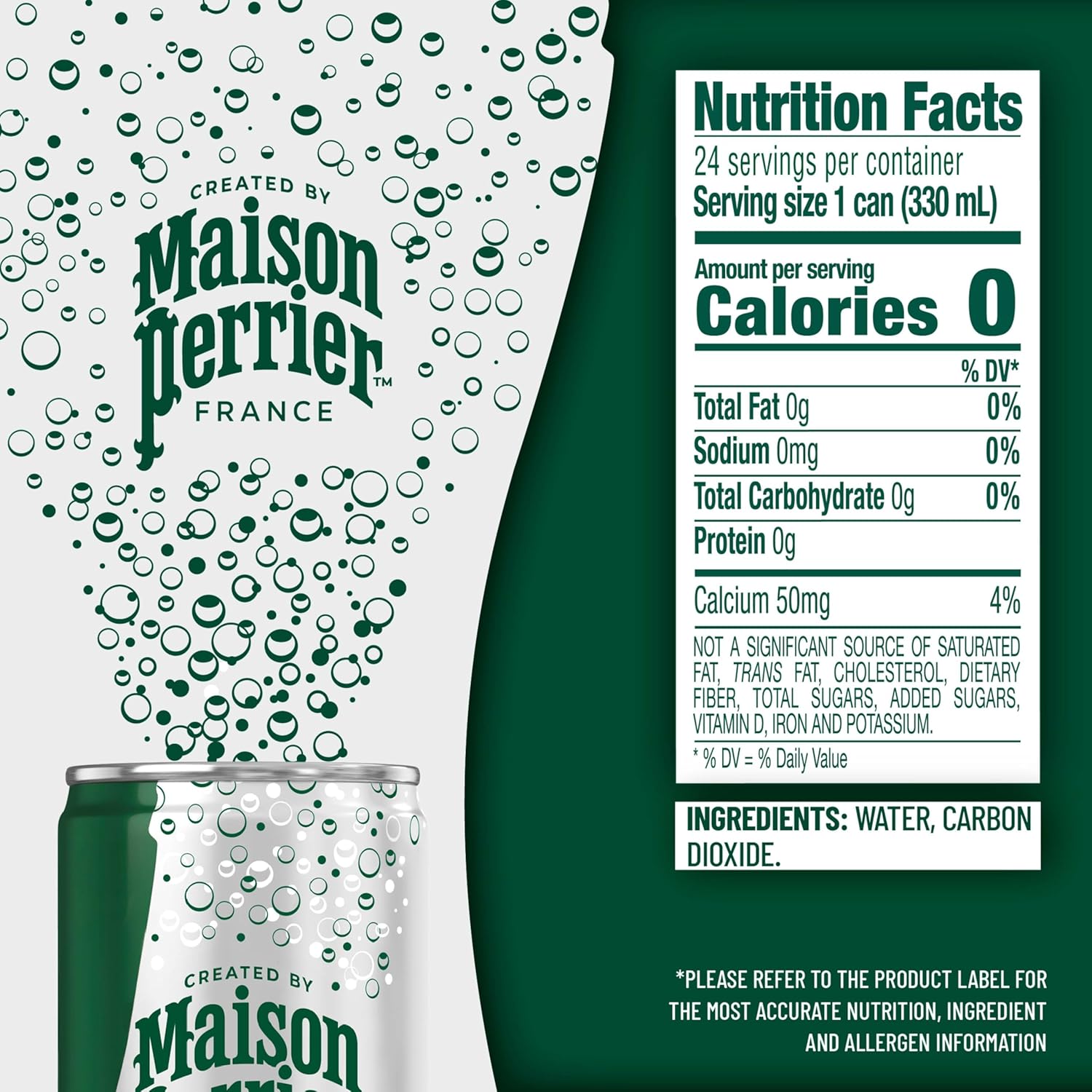 Maison Perrier终极苏打水，11.15盎司罐装，8支，3包