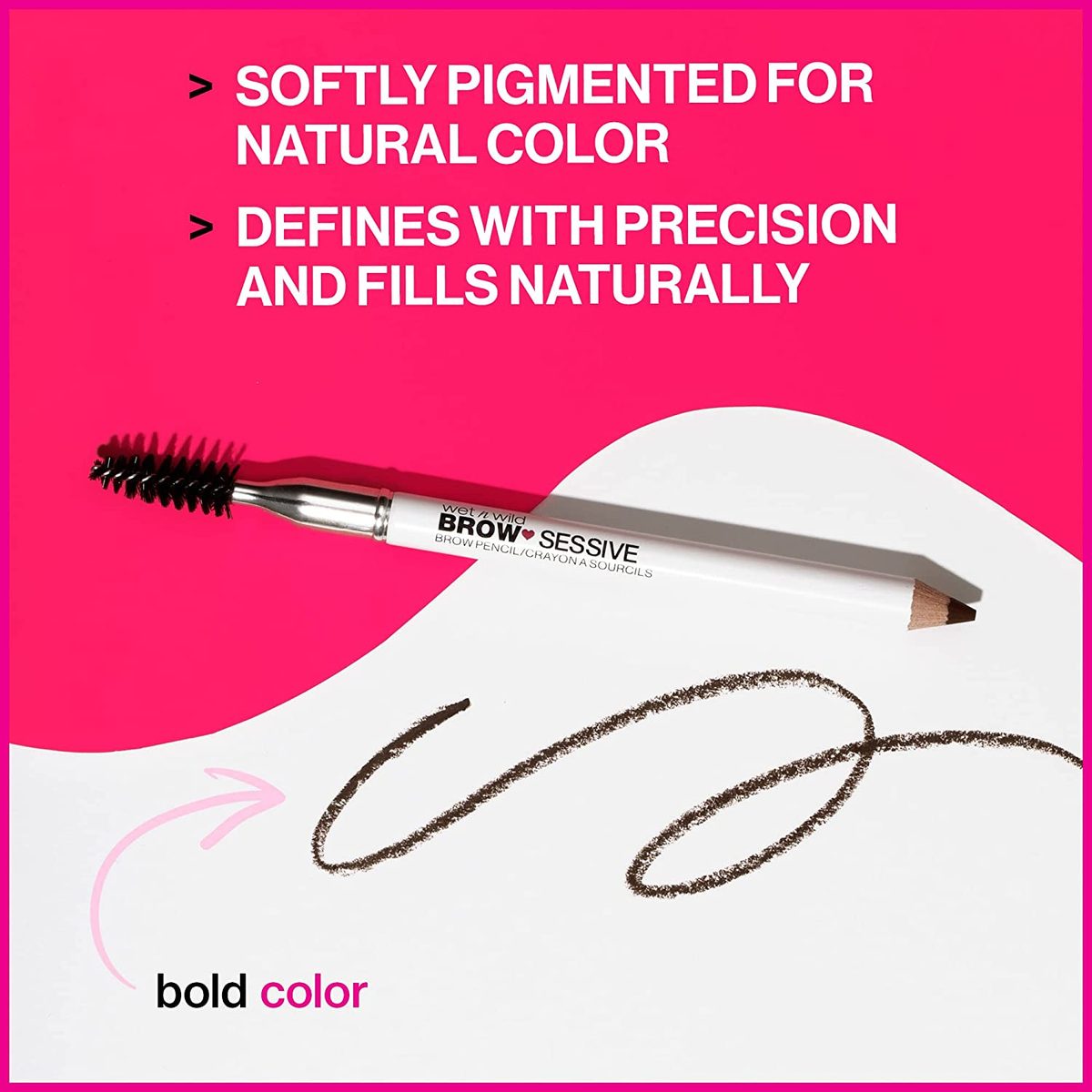眉笔 By Wet n Wild Brow-Sessive Brow Makeup Pencil<liner Blending Brush, Precise, Fine Tip, Shapes, Defines, Fills, Dark Brown