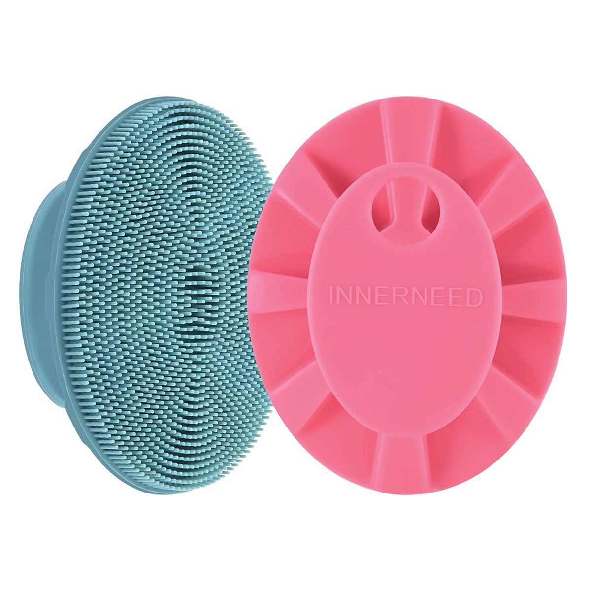 INNERNEED 超柔软硅胶洁面乳和按摩刷手动洁面刷手持垫清洁器适用于敏感、娇嫩、干燥的皮肤（4 件装）