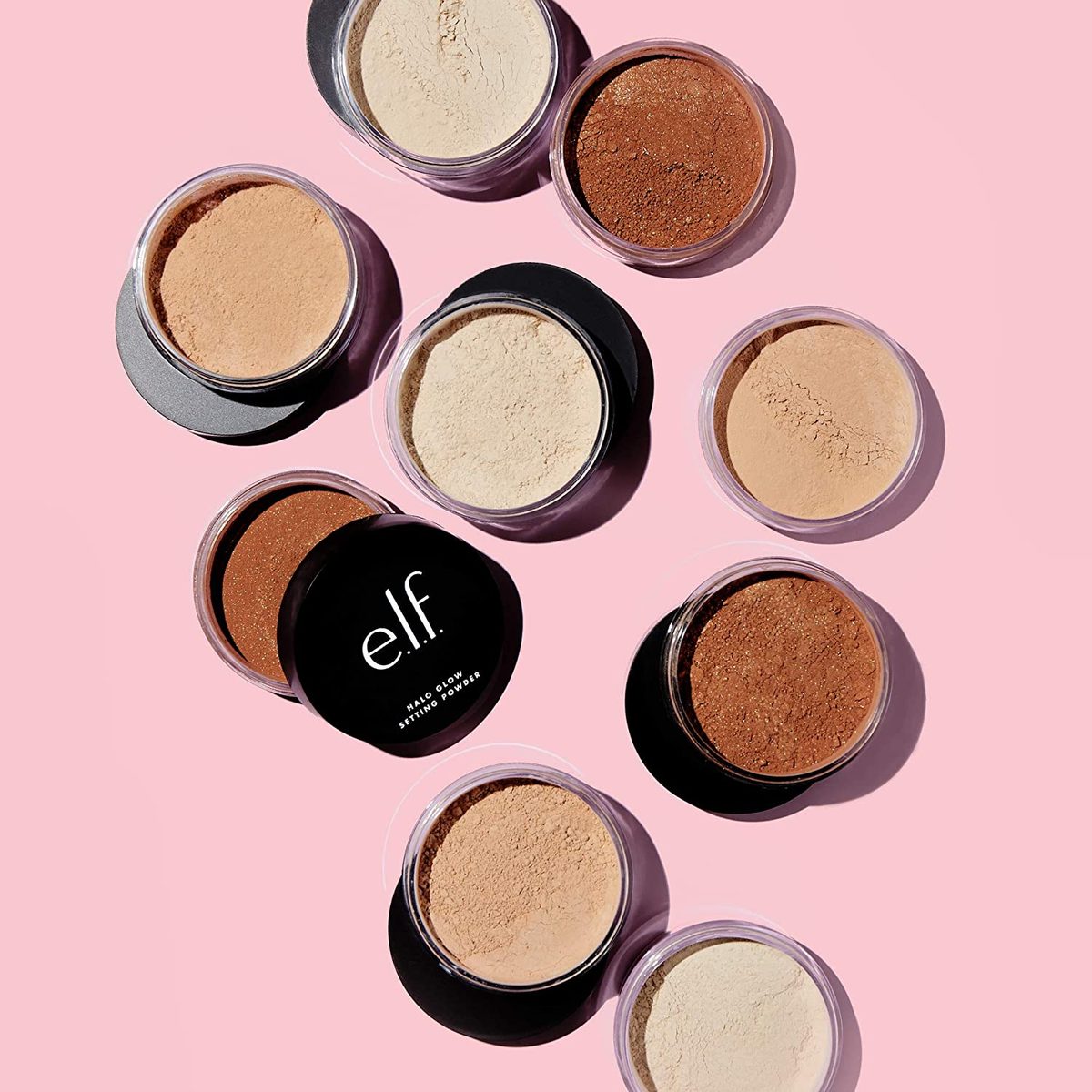 elf，Halo Glow 定妆粉，丝滑，轻盈，模糊，抚平，缩小毛孔和细纹，打造柔焦效果，轻盈，半哑光效果，0.24 盎司