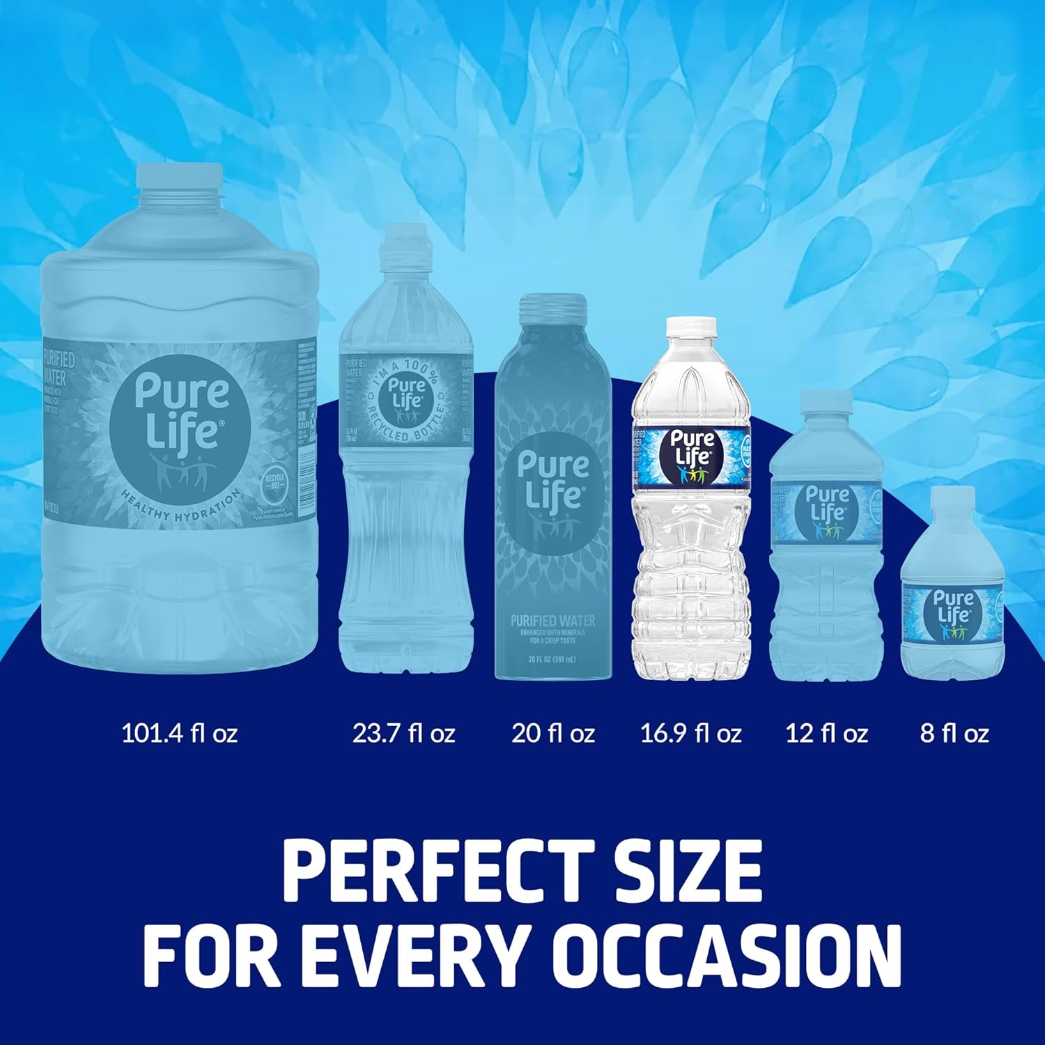 Pure Life纯净水瓶，12包-添加矿物质的瓶装水，口感清爽，塑料瓶-16.9 Fl oz