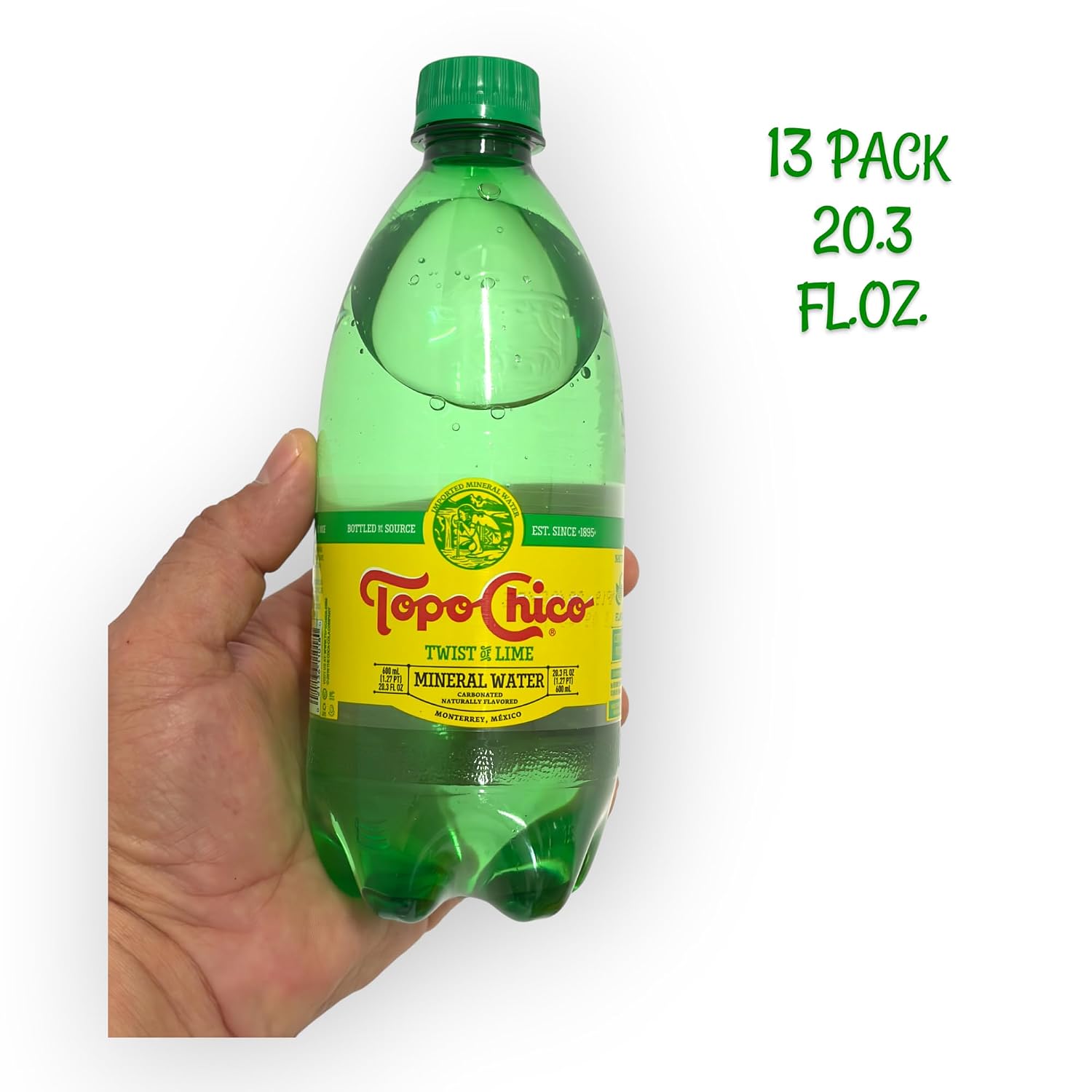 Topo Chico扭石灰和天然矿泉水，20液盎司，13包，塑料瓶