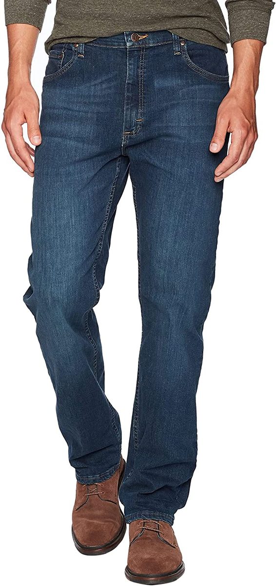 Wrangler Authentics 男式经典 5 口袋标准版型 Flex 牛仔裤