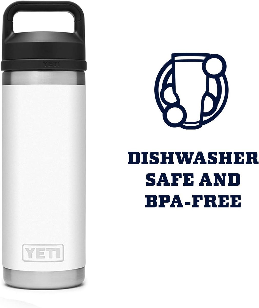 YETI Rambler 18 盎司奶瓶，真空隔热，不锈钢带凸耳盖