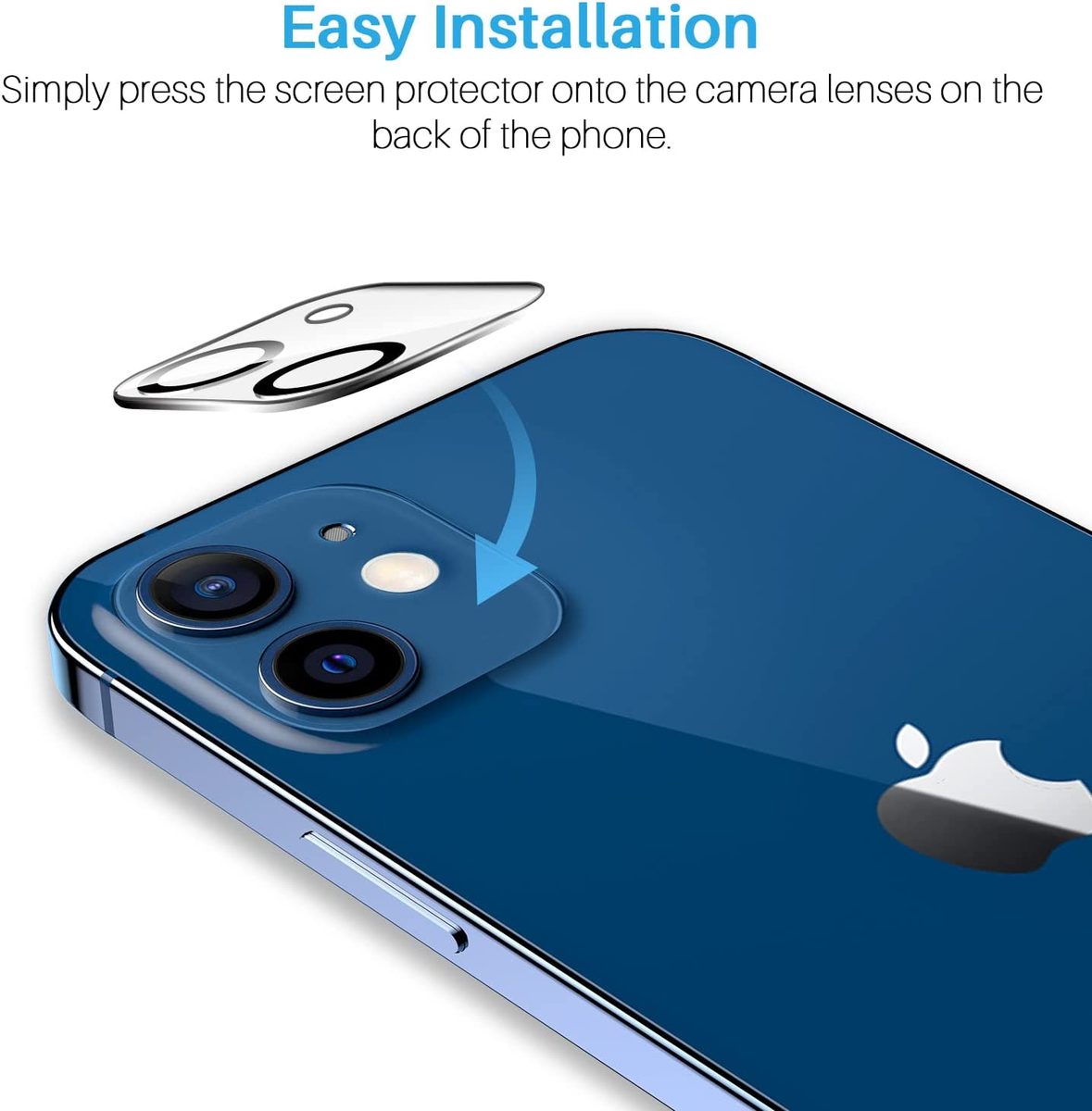 [3+3+1] LK 3 件装 iPhone 12 屏幕保护膜 + 3 件装带对准框的镜头保护膜，[9H] 钢化玻璃，防刮擦，无气泡，适用于 iPhone 12 的光滑触摸屏保护膜，透明，6.1 英寸