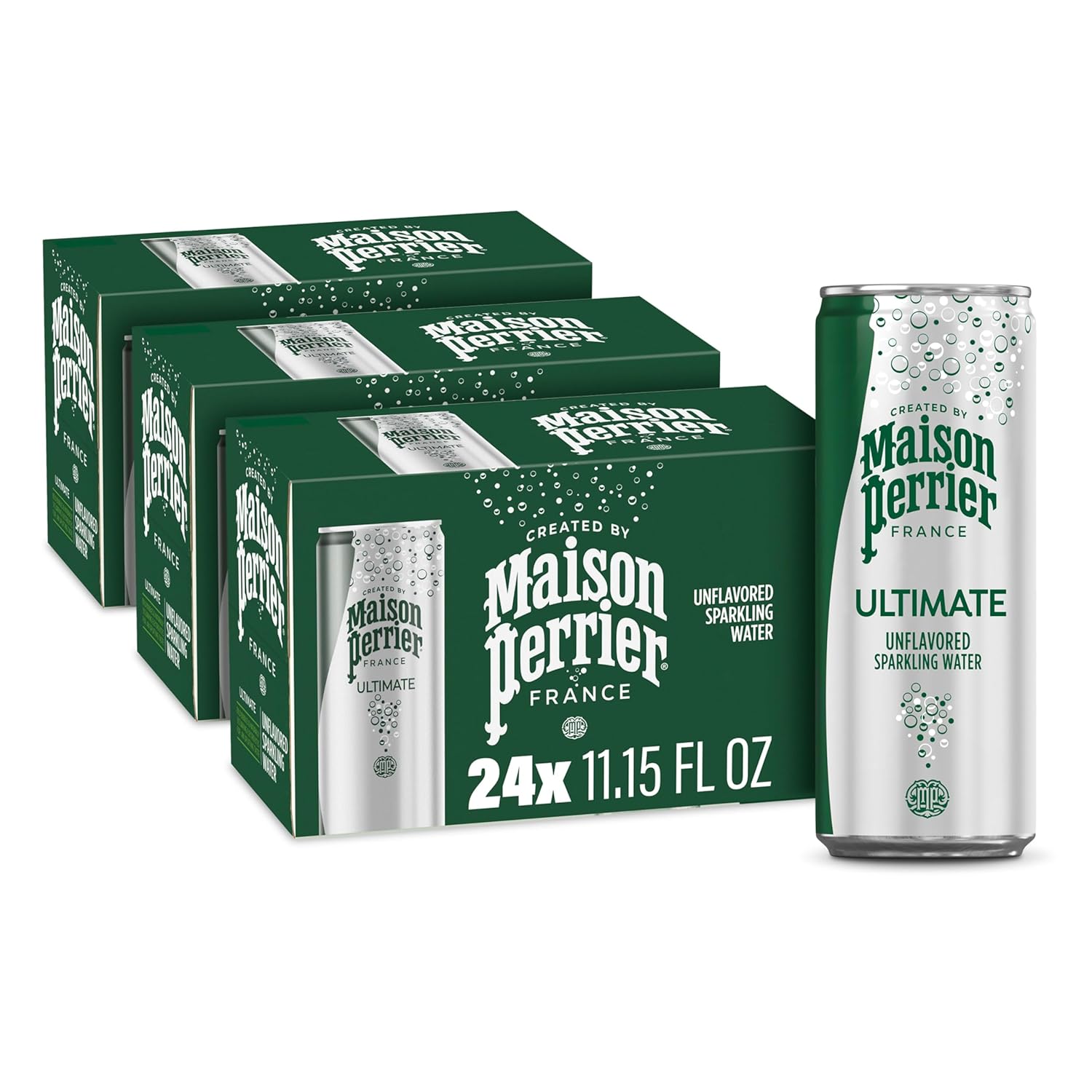 Maison Perrier终极苏打水，11.15盎司罐装，8支，3包