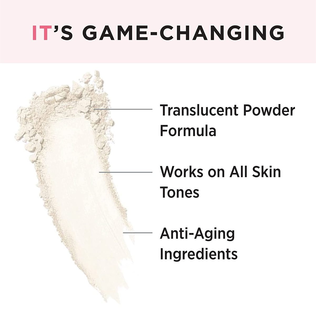 IT Cosmetics Bye Bye 毛孔紧致定妆粉 - 通用半透明色 - 含有抗衰老肽、水解胶原蛋白和抗氧化剂 - 0.31 盎司