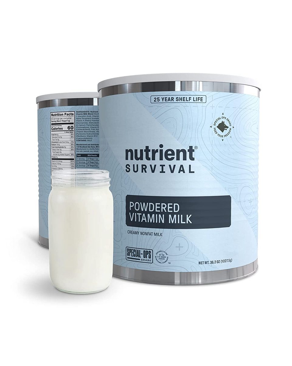 Nutrient Survival Essentials 维生素奶粉、维生素黄油粉、Powdeeze 干燥准备用品和 Emerghelf 稳定期长达 25 年