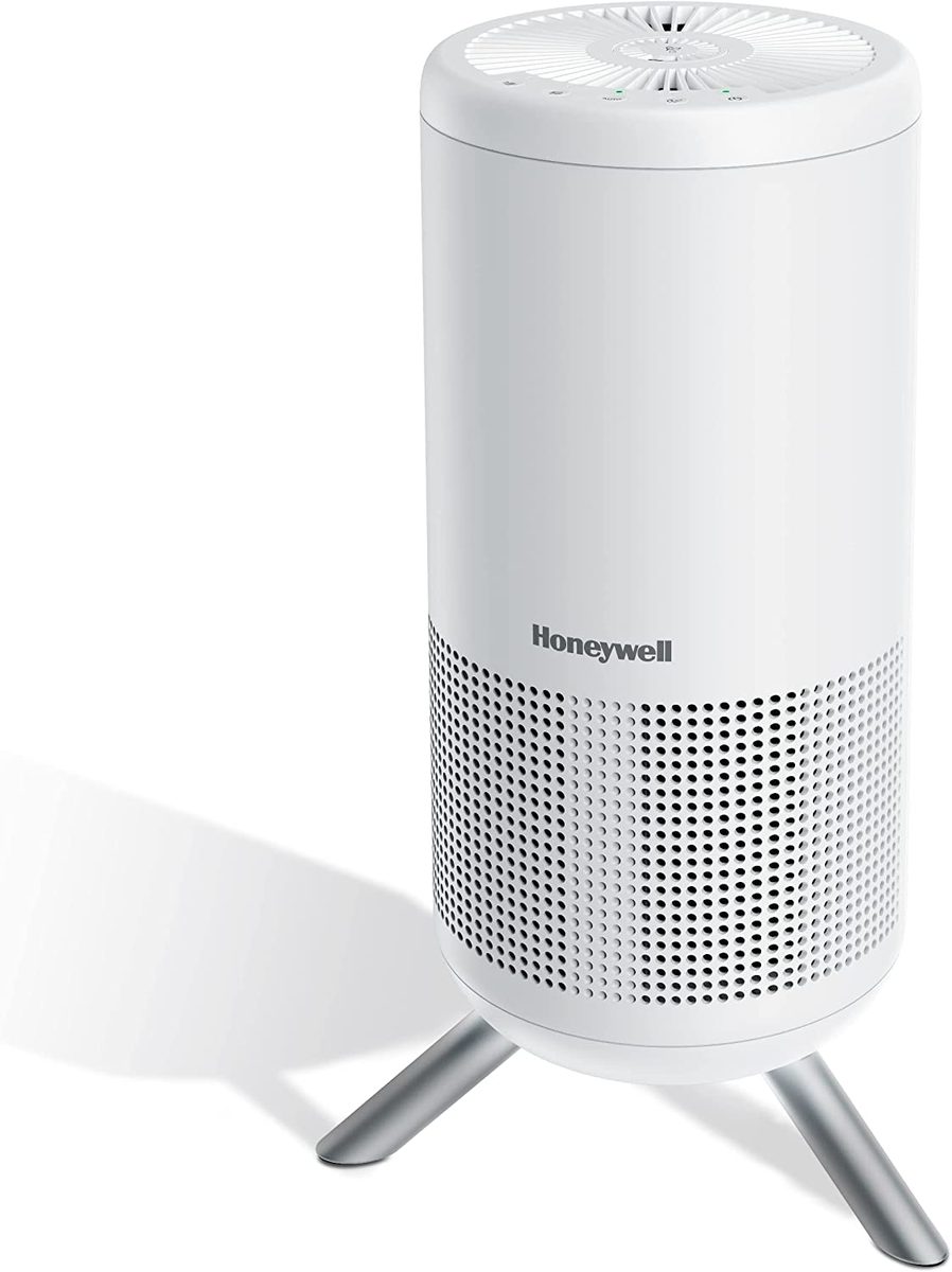 Honeywell Designer UltraQuiet Technology HEPA 空气净化塔，中大型房间（190 平方英尺）白色 - 具有智能自动模式 - 野火、烟雾和空气中的过敏原空气净化器，HPA830