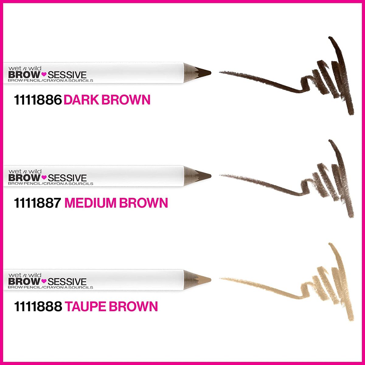 眉笔 By Wet n Wild Brow-Sessive Brow Makeup Pencil<liner Blending Brush, Precise, Fine Tip, Shapes, Defines, Fills, Dark Brown