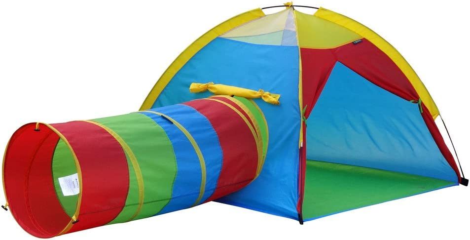 Gigatent Kids Play Tent and Tunnel One Square Cubby - One Dome Crawl Colorful Castle 帐篷，Po Up 儿童游戏屋，适合男孩和女孩玩具，室内和室外使用