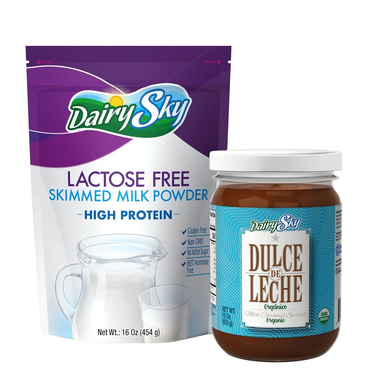 DairySky Lacer（16 盎司）和有机 Dulce de L 不含 Noth 蛋白质和钙 |咖啡焦糖酱、冰淇淋配料、焦糖巧克力酱