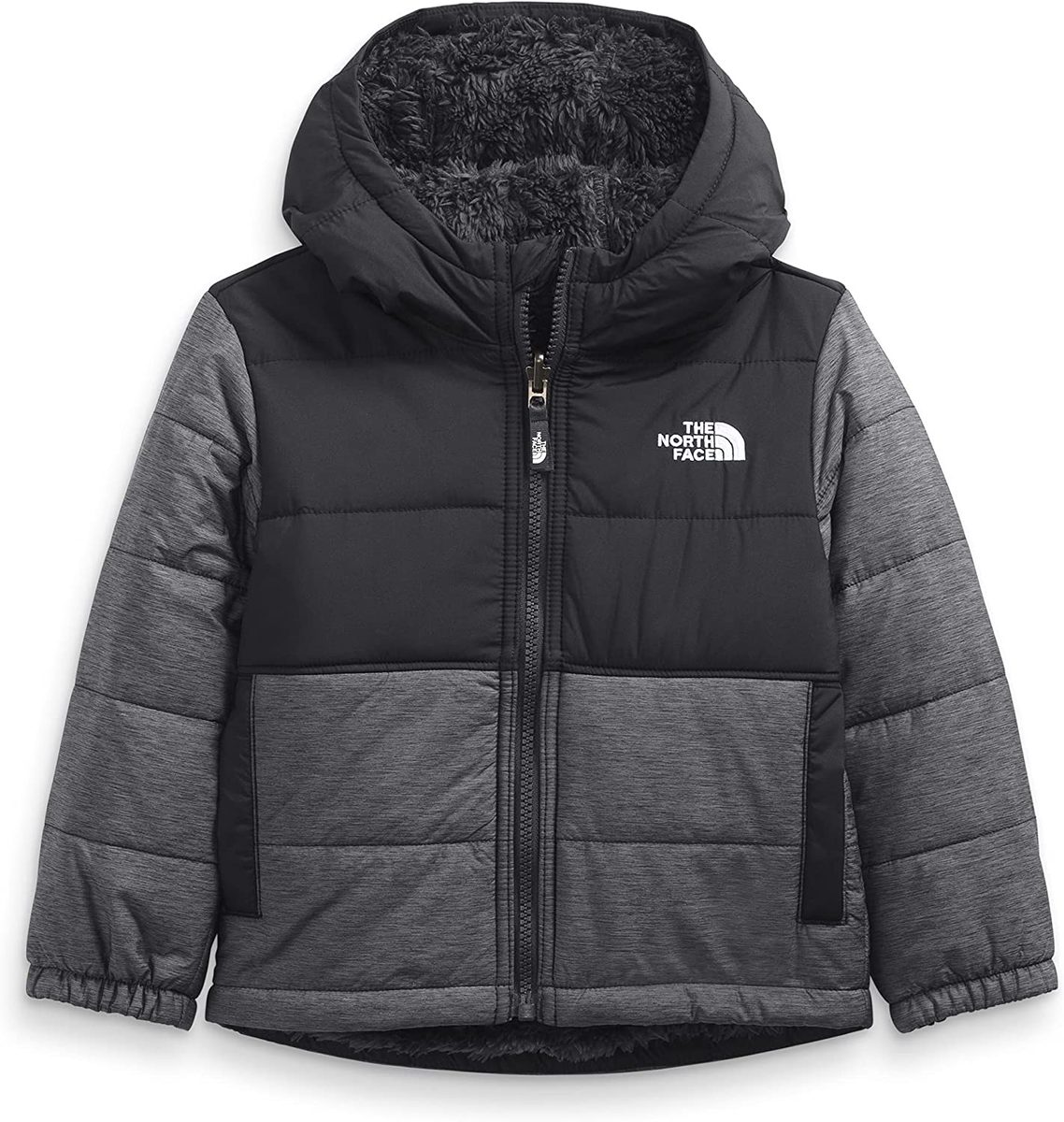 THE NORTH FACE 幼儿两面穿 Mount Chimbo 全拉链连帽夹克，沥青灰色混色，3 件