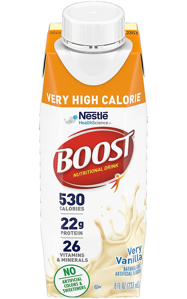 Boost 极高卡路里营养饮料，非常香草味，8 液体盎司（12 包）