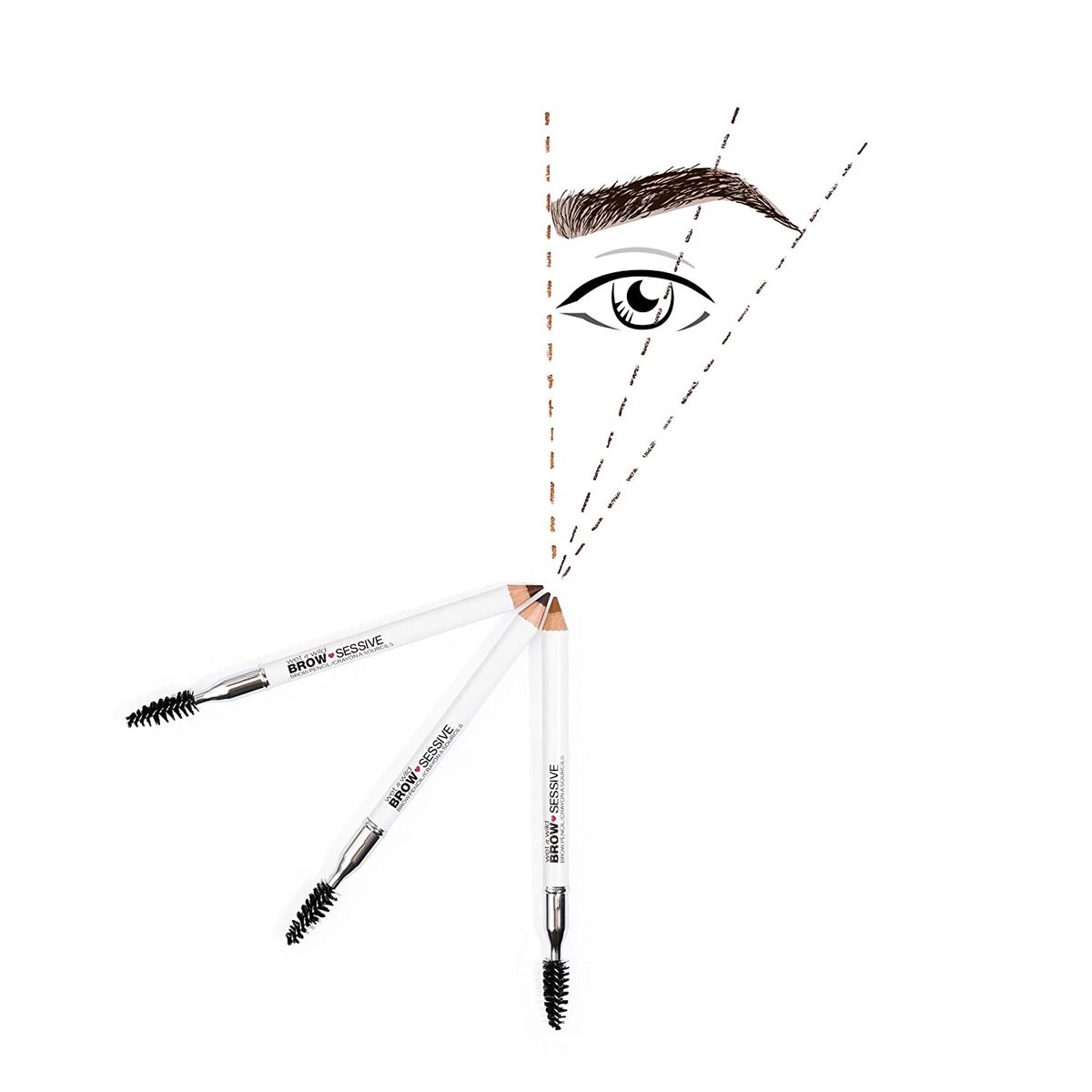 眉笔 By Wet n Wild Brow-Sessive Brow Makeup Pencil<liner Blending Brush, Precise, Fine Tip, Shapes, Defines, Fills, Dark Brown
