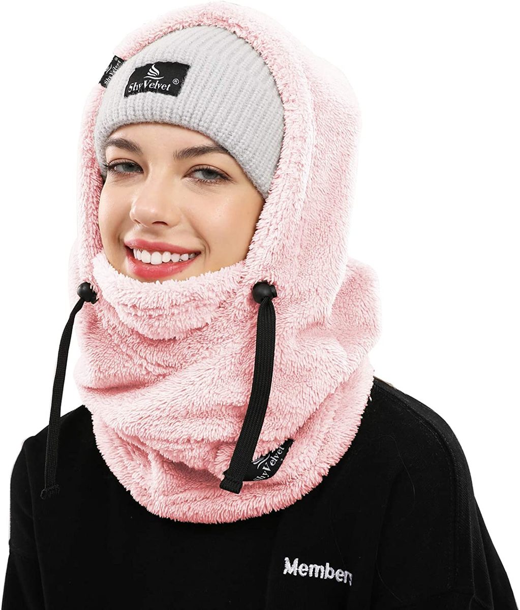 Shy Velvet Balaclava 防风冬季面罩，男女抓绒滑雪面罩，保暖面罩帽子围巾