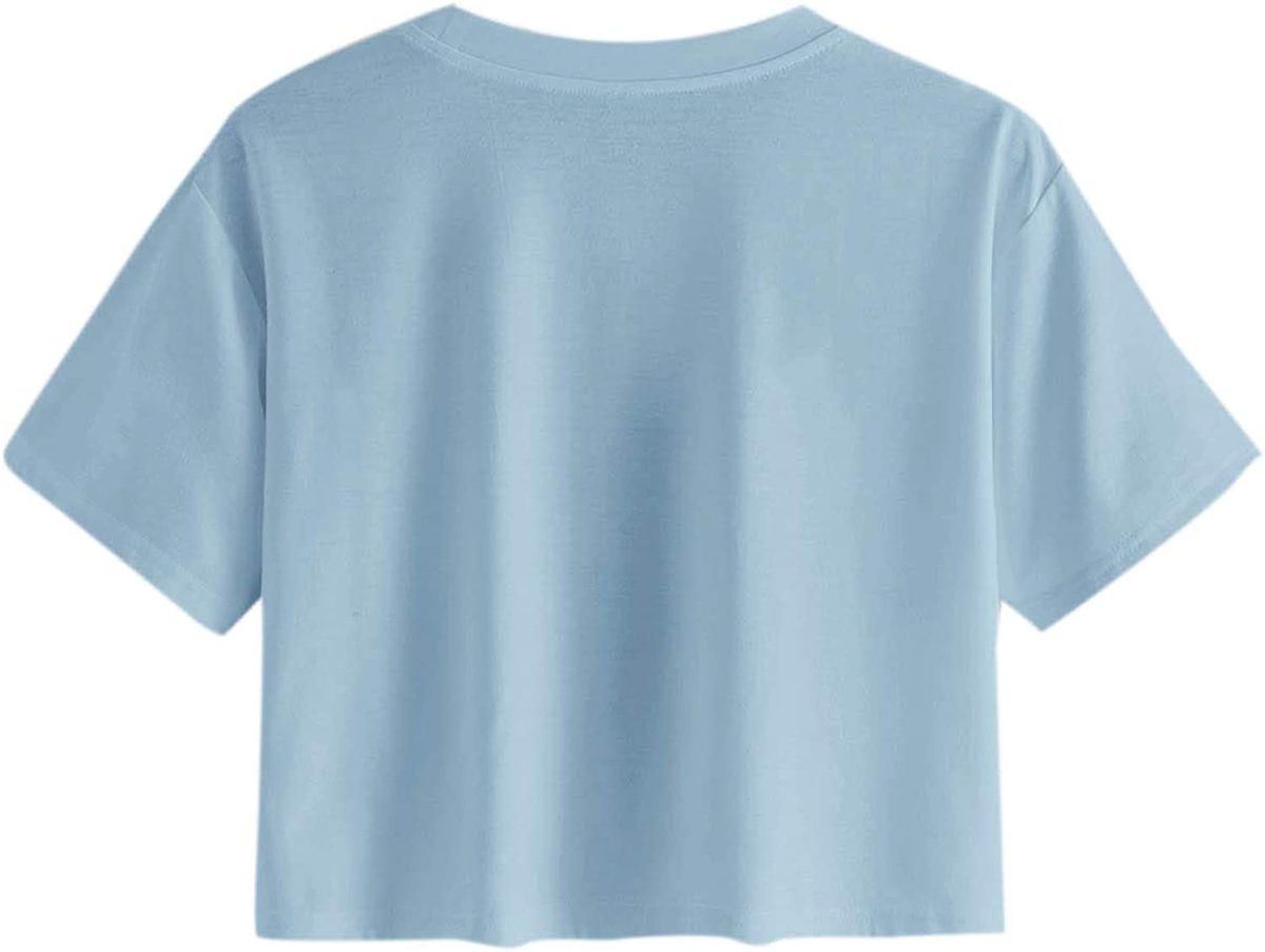 SweatyRocks 女式扎染 T 恤卷边短袖九分上衣