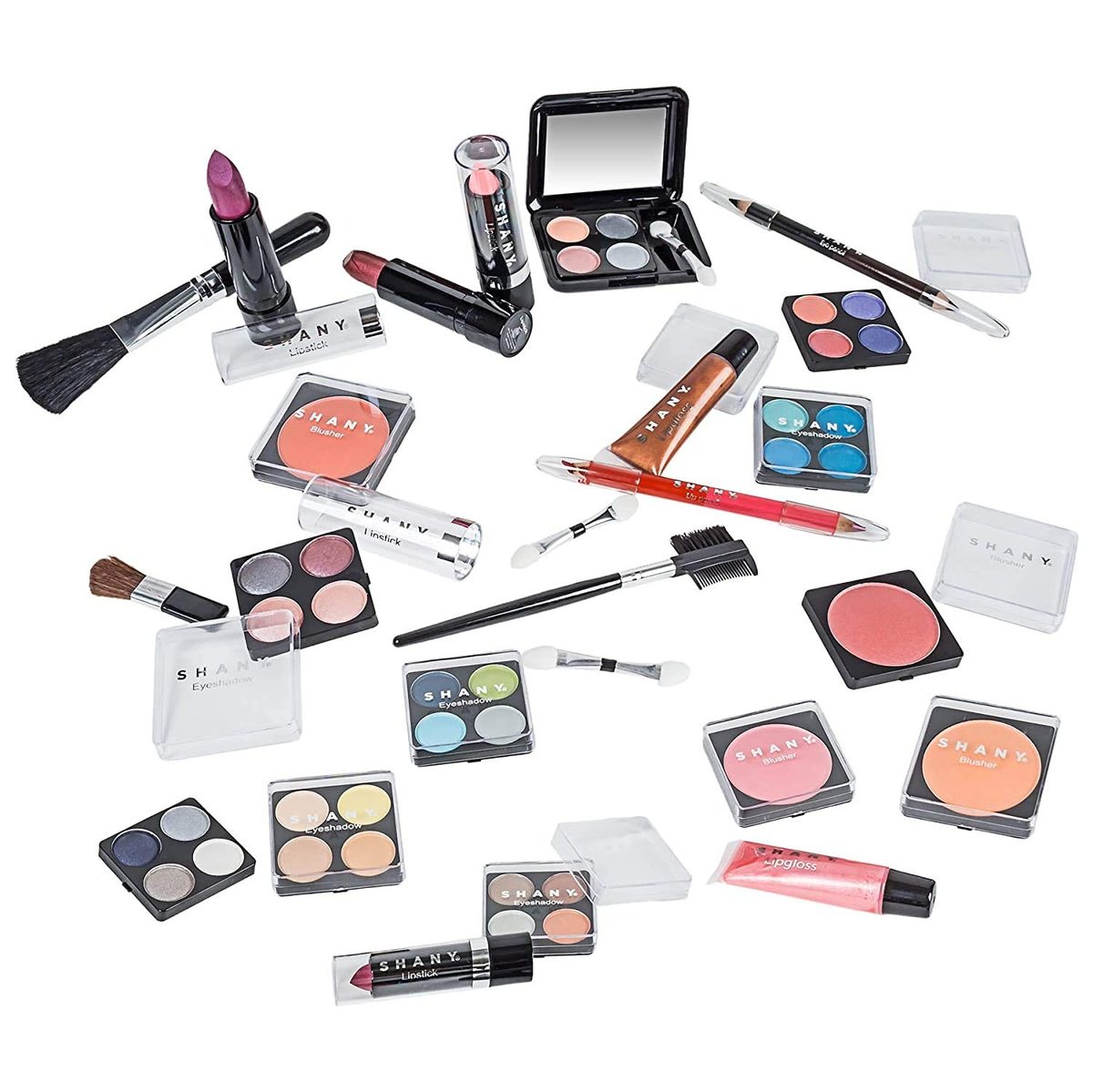 SHANY Carry All Makeup Train Case 配备专业青少年化妆套装、化妆刷、唇膏、眼影、腮红等 - 豹纹