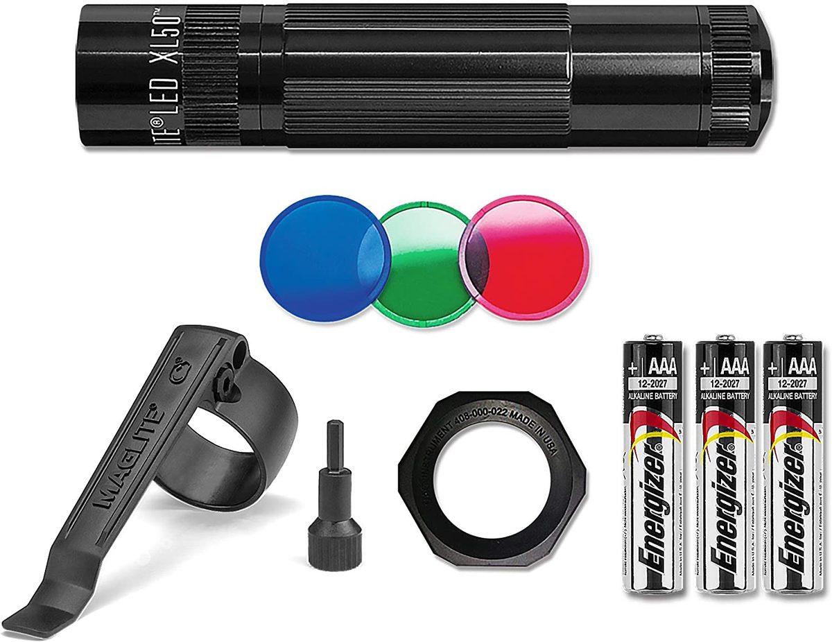 Maglite XL50 LED 3 芯 AAA 手电筒战术包，黑色