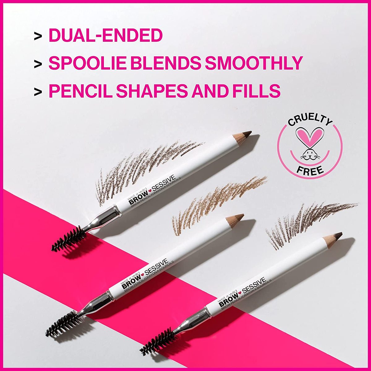 眉笔 By Wet n Wild Brow-Sessive Brow Makeup Pencil<liner Blending Brush, Precise, Fine Tip, Shapes, Defines, Fills, Dark Brown