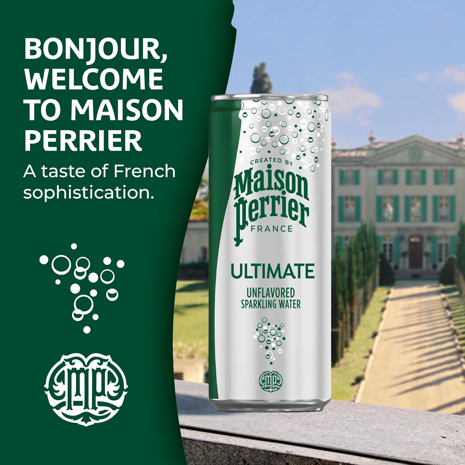 Maison Perrier终极苏打水，11.15盎司罐装，8支，3包
