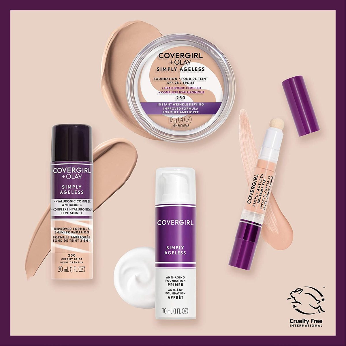 COVERGIRL+OLAY Simply Ageless 3 合 1 粉底液，自然米色