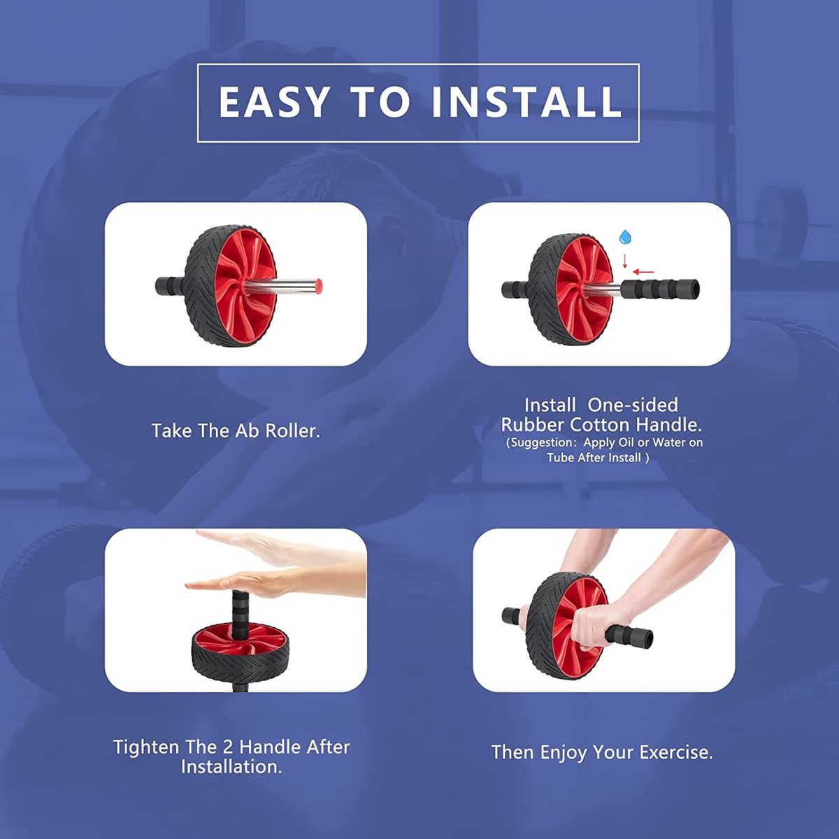 Ab Wheel Roller 家庭锻炼，用于腹部和核心力量训练的 ab 滚轮，用于家庭健身房健身的 ab 锻炼轮，适合初学者和高级水平-ab 滚轮套件