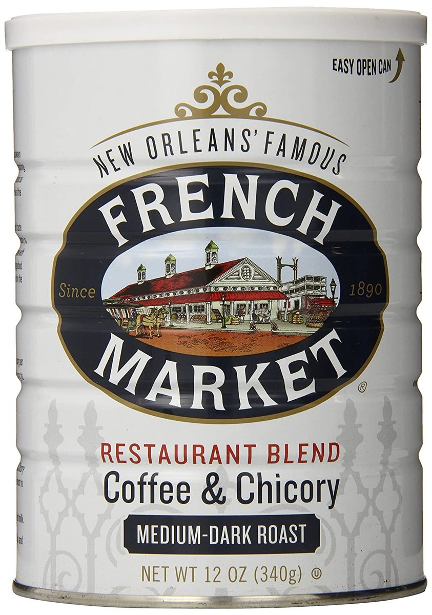 French Market Coffee，Coffee and Chicory Restaurant Blend，中度烘焙咖啡粉，12 盎司金属罐装