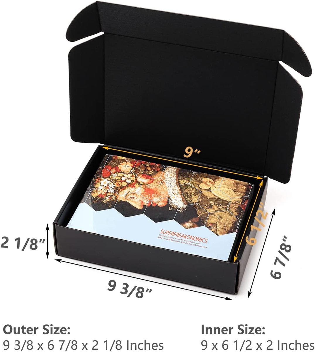 Timirog 9x6.5x2 英寸黑色运输箱 25 个装 - 小型企业瓦楞纸板邮寄箱，标签锁定文学邮寄包装用品，用于包装文摘大小的书籍礼品工艺 DVD
