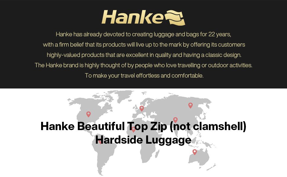 Hanke 随身行李箱，带轮子和前开口，20 英寸万向轮行李箱，内置 TSA 铝框 PC 硬边拉杆行李箱旅行包 - 象牙白