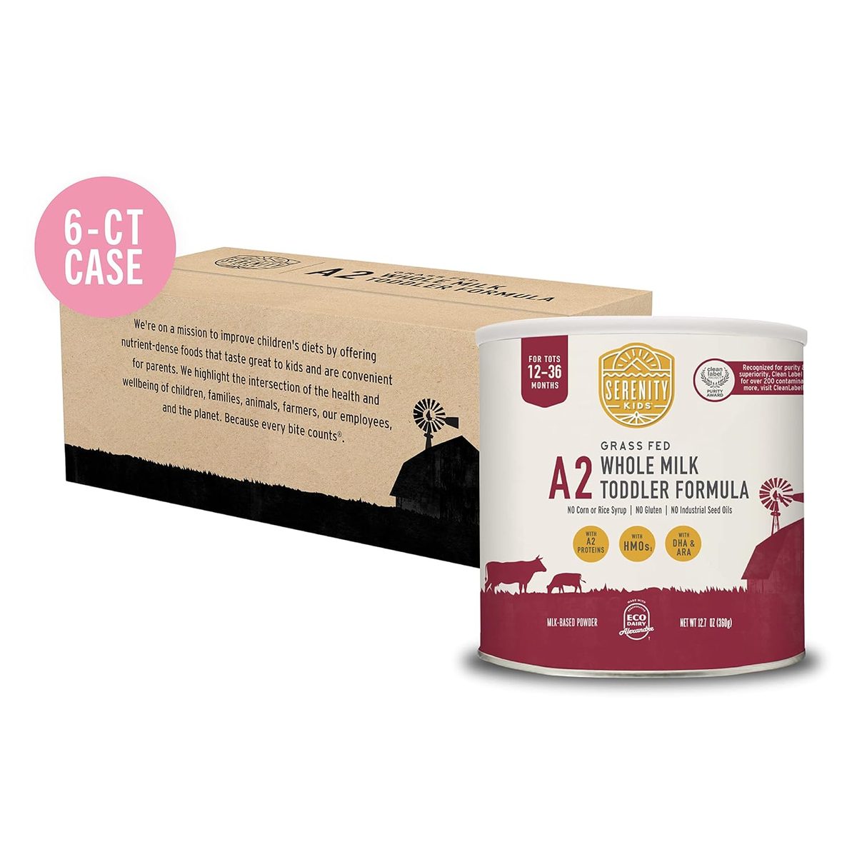 Sereormula Powder Ds Fed Organic A2 W Digest，清洁成分 |清洁标签项目纯度奖 Certifi6 计数