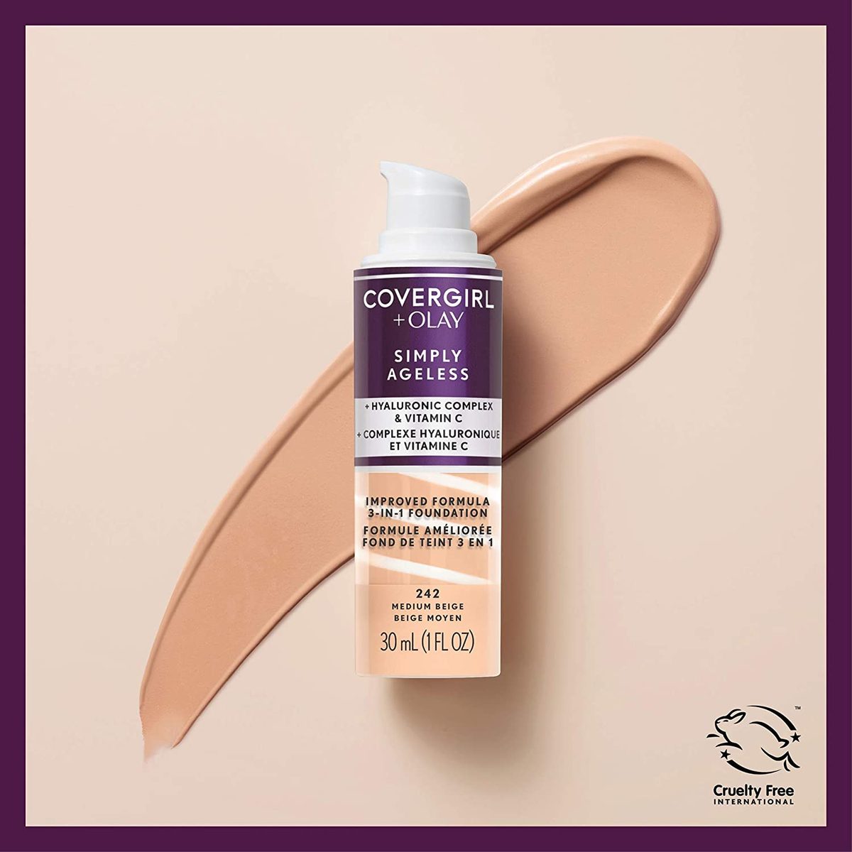 COVERGIRL+OLAY Simply Ageless 3 合 1 粉底液，自然米色
