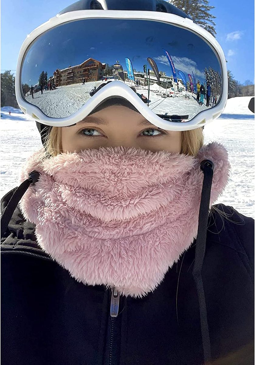 Shy Velvet Balaclava 防风冬季面罩，男女抓绒滑雪面罩，保暖面罩帽子围巾