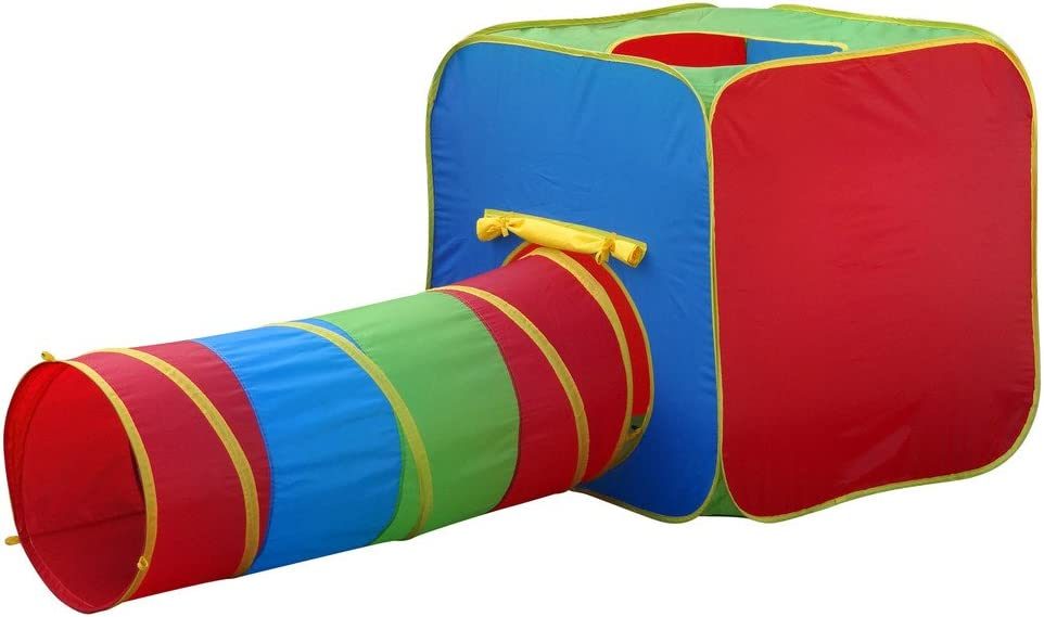 Gigatent Kids Play Tent and Tunnel One Square Cubby - One Dome Crawl Colorful Castle 帐篷，Po Up 儿童游戏屋，适合男孩和女孩玩具，室内和室外使用