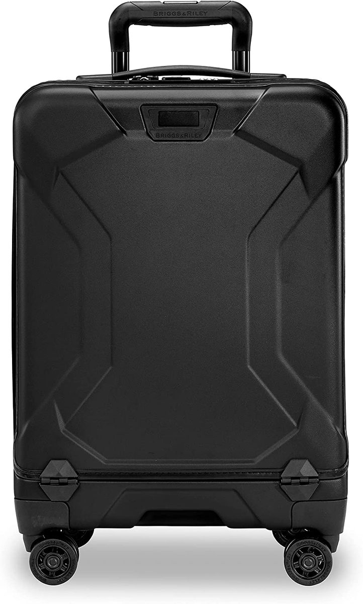 Briggs & Riley Torq Hardside 随身携带行李箱，带万向轮 22 英寸。 USB 充电端口，TSA 友好型锁具，方便使用的铰链前袋，黑色