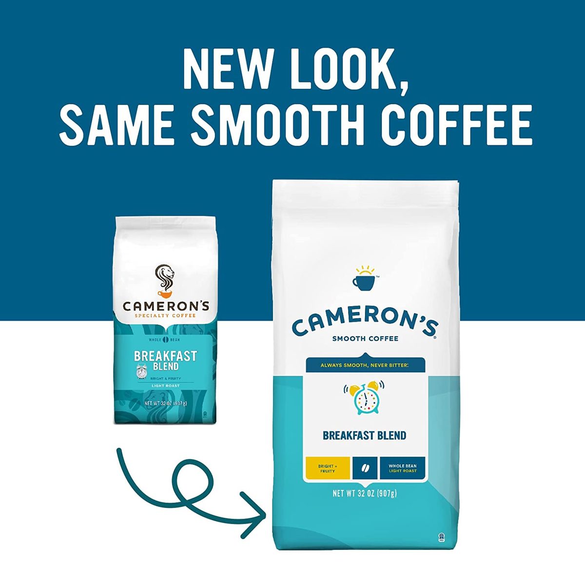 Cameron's Coffee 烘焙咖啡粉袋，混合早餐，32 盎司