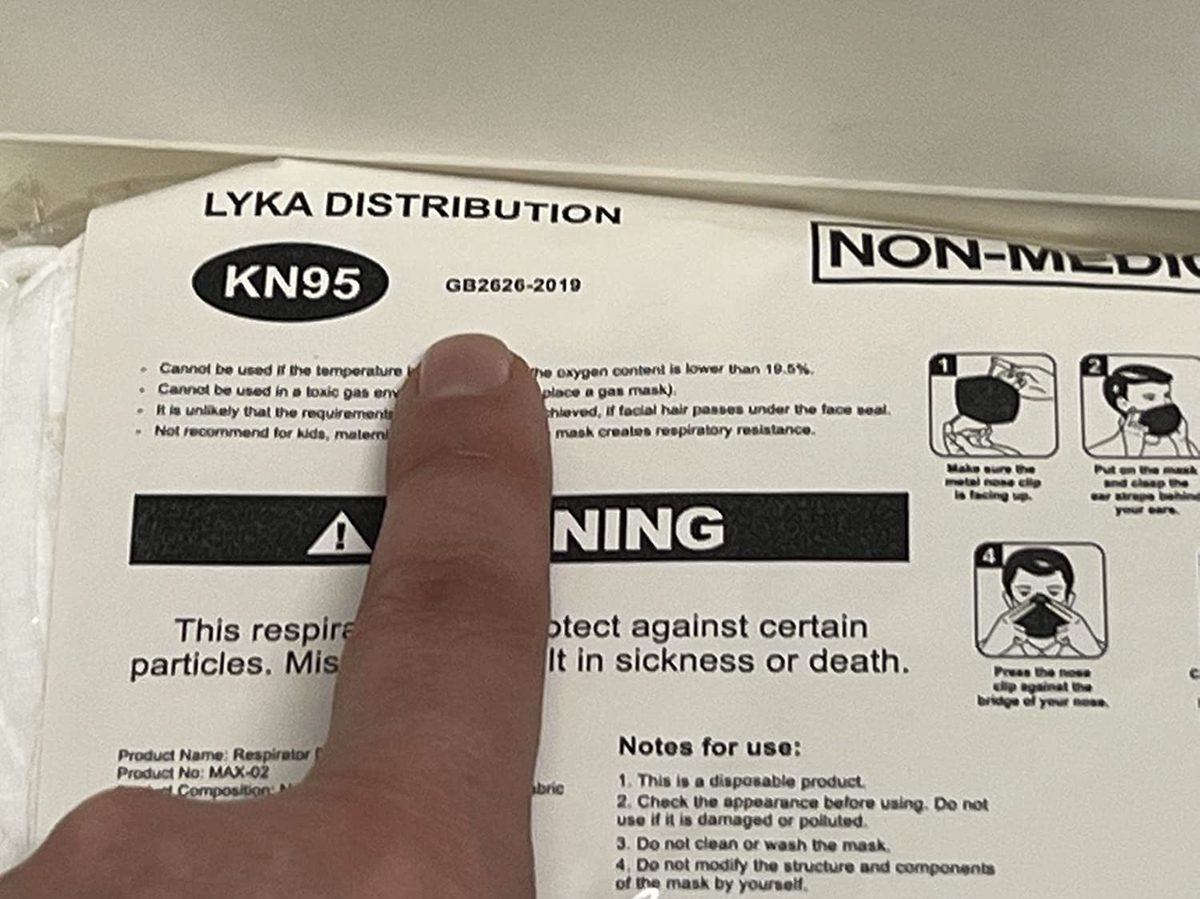 Lyka Distribution KN95 面罩 - 50 个装 - 5 层保护透气 KN95 面罩 - 过滤 >95%，带舒适的弹性耳环 |丙纶无纺布