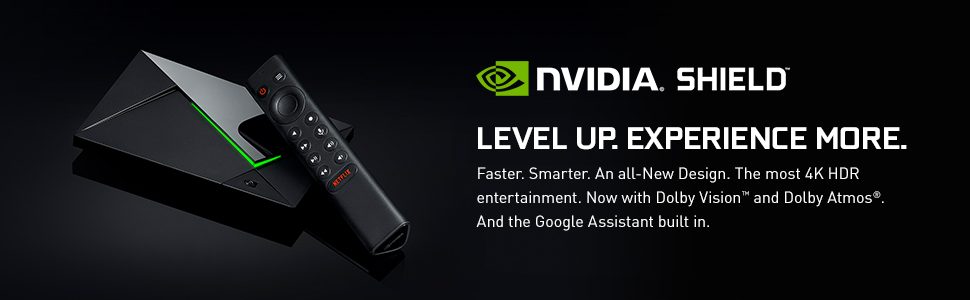 NVIDIA SHIELD Android TV Pro 流媒体播放器； 4K HDR 电影，体育直播，Dolby Vision-Atmos，AI 增强升级，GeForce NOW 云游戏，内置 Google Assistant，与 Alexa 兼容