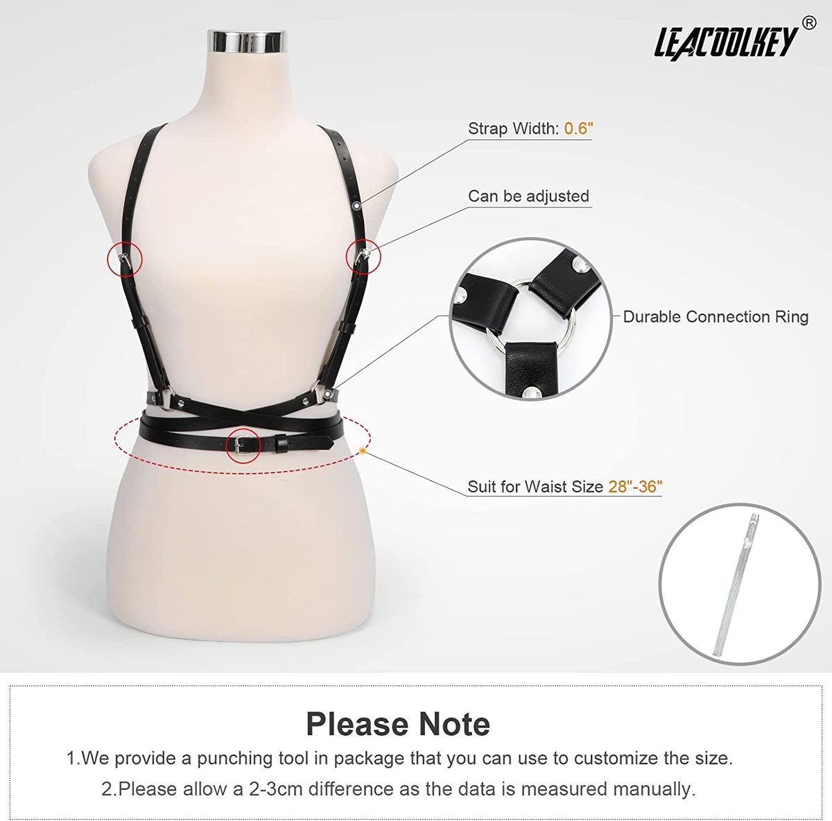 LEACOOLKEY 女士时尚紧身腰带蒸汽朋克下胸围紧身胸衣腰带连衣裙