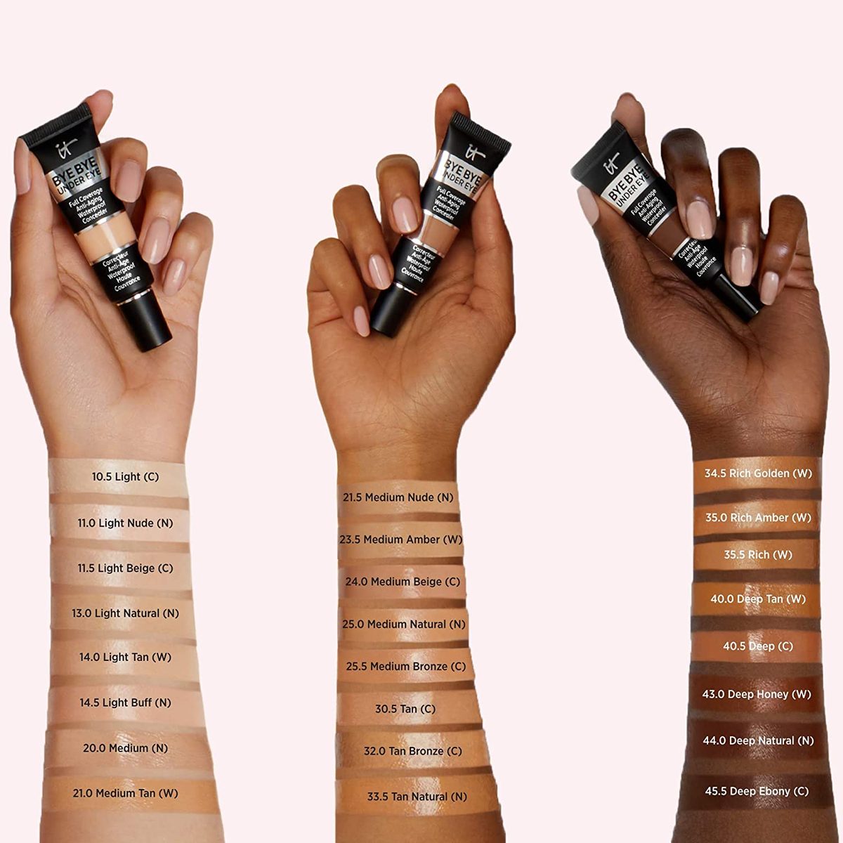 it COSMETICS Bye Bye Under Eye，20.0 中号（N）- 全覆盖、抗衰老、防水遮瑕膏 - 改善黑眼圈、皱纹和瑕疵的出现 - 0.4 液量盎司