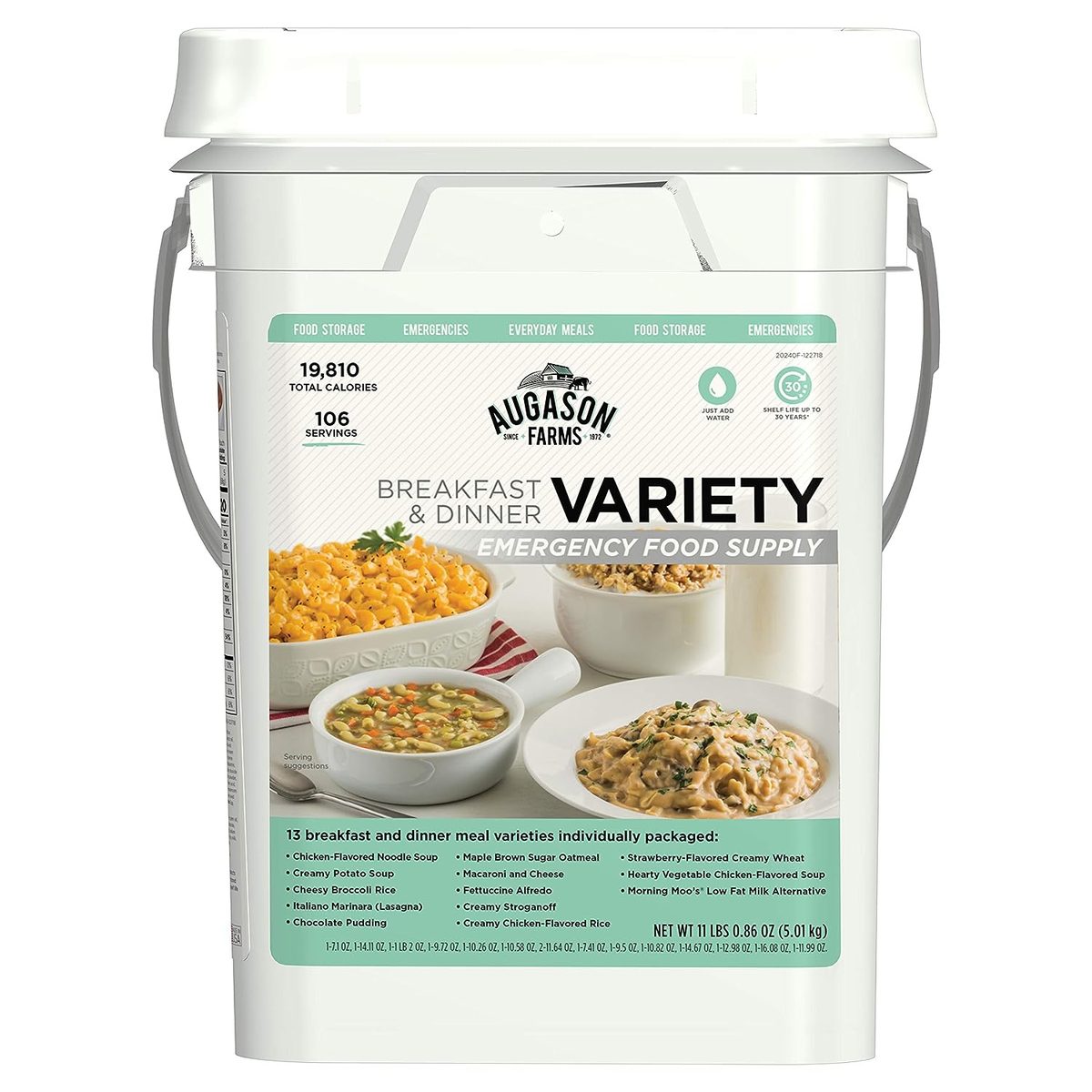 Augason Farms 早餐和晚餐 Var Food Supply 每日膳食 4 Ga Country Fant 脱脂奶粉，1 磅，13 盎司。