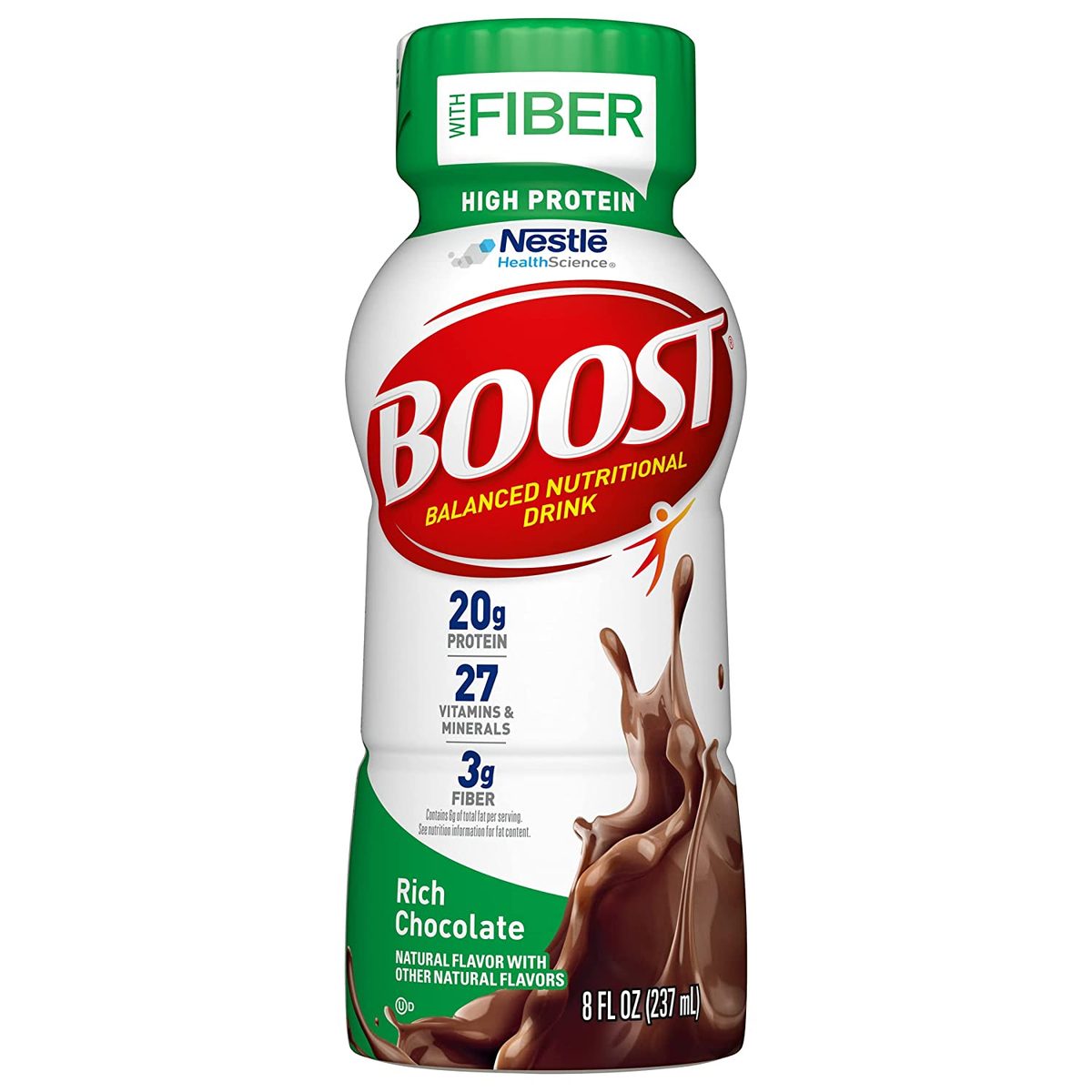BOOST 高蛋白纤维全营养饮料，浓巧克力，8 液量盎司瓶装，24 包