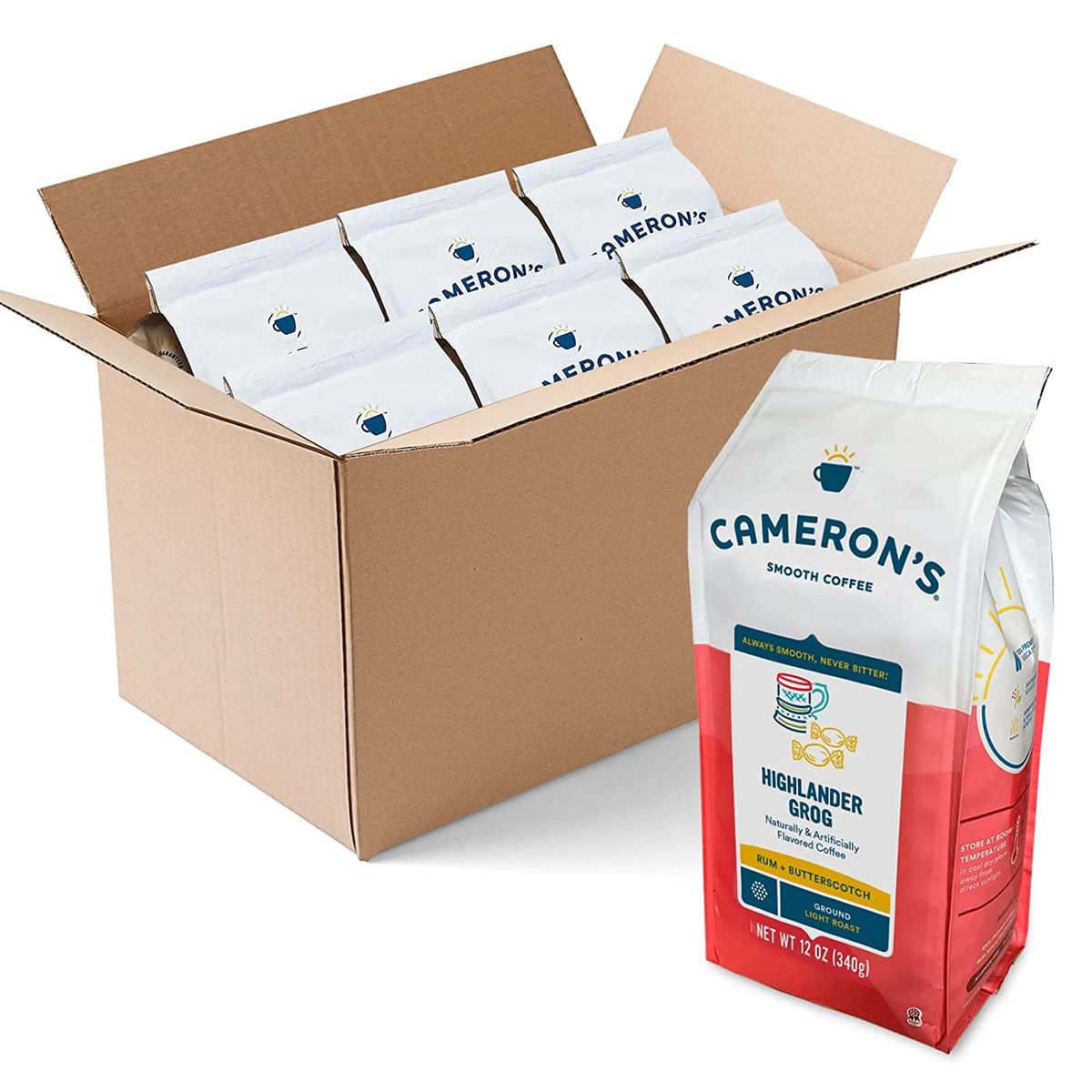 Cameron's Coffee 烘焙咖啡粉袋，混合早餐，32 盎司