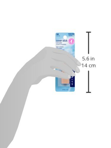 Maybelline New York Cover Stick 遮瑕膏，中号米色，中号 1，0.16 盎司
