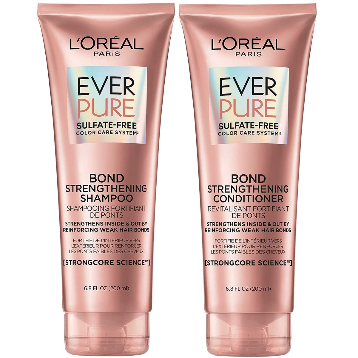 L'Oreal Paris EverPure 粘合洗发水和护发素套装，适用于染发，6.8 盎司（2 件套）