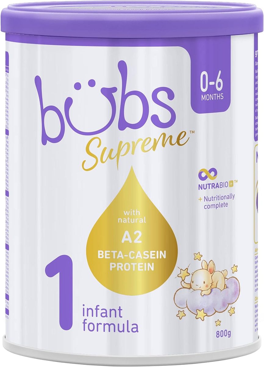 Bubs Supreme 婴儿配方奶粉，第 1 阶段，婴儿 0-6 莫内塔酪蛋白 Pro2 盎司