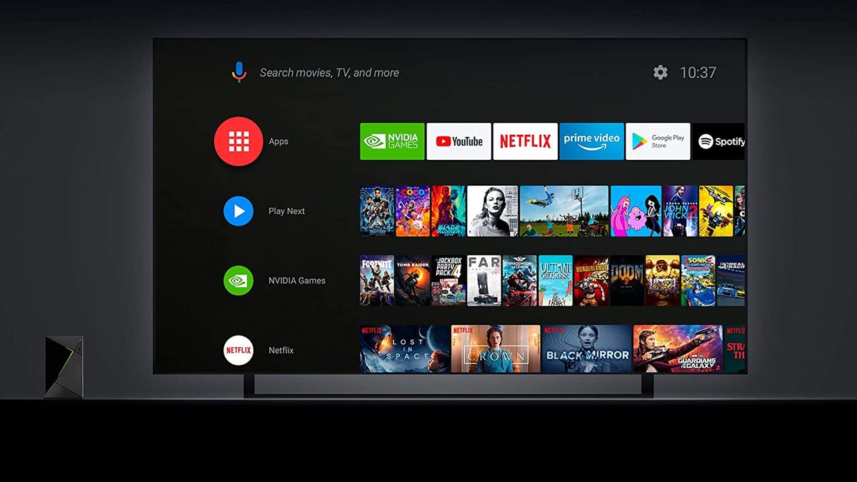 NVIDIA SHIELD Android TV Pro 流媒体播放器； 4K HDR 电影，体育直播，Dolby Vision-Atmos，AI 增强升级，GeForce NOW 云游戏，内置 Google Assistant，与 Alexa 兼容
