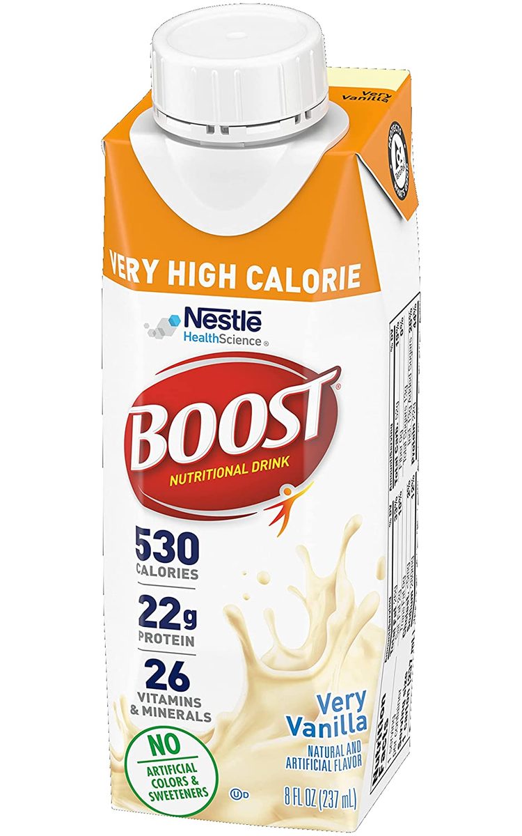 Boost 极高卡路里营养饮料，非常香草味，8 液体盎司（12 包）